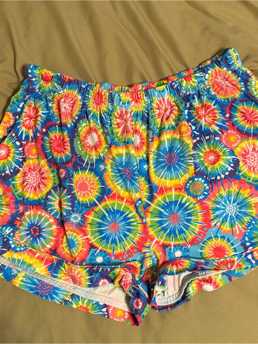 Vibrant Tie-Dye Athletic Shorts — Multicolor